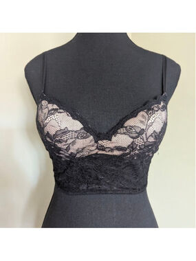 LILY OF FRANCE Sensational Lace Longline Wireless Bralette - Black 34A